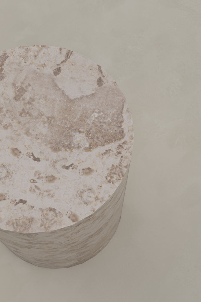 Lakey Side Table - Crema Marble
