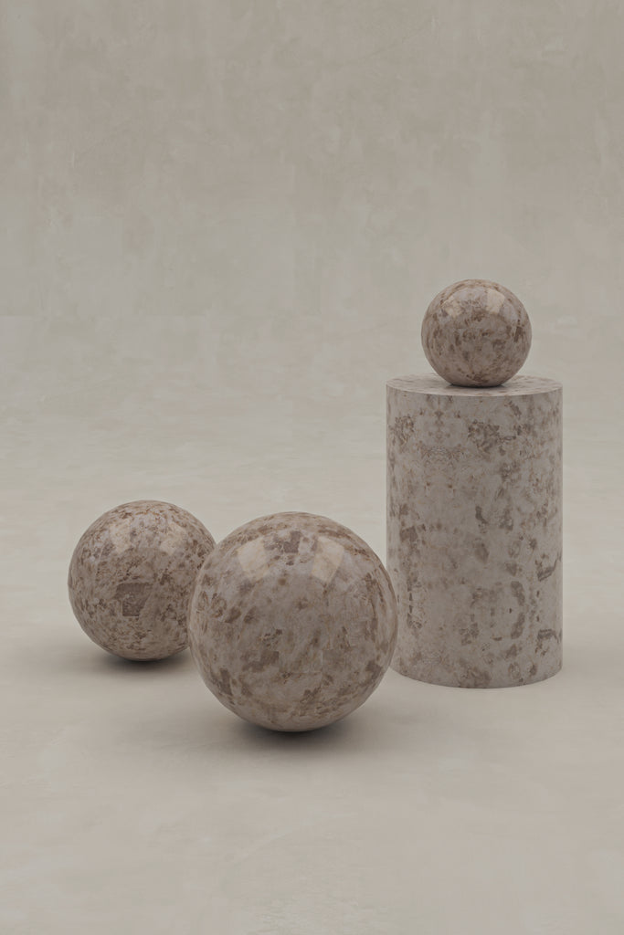 Lakey Side Table - Crema Marble