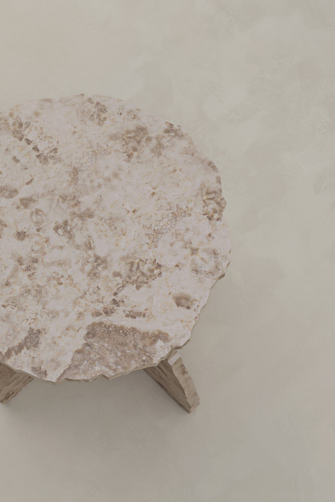 Willow Side Table - Crema Marble