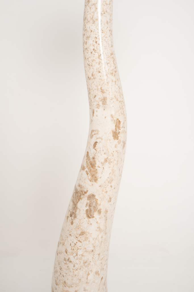 Nola Floor Lamp – Crema Marble & Chalk Corduroy