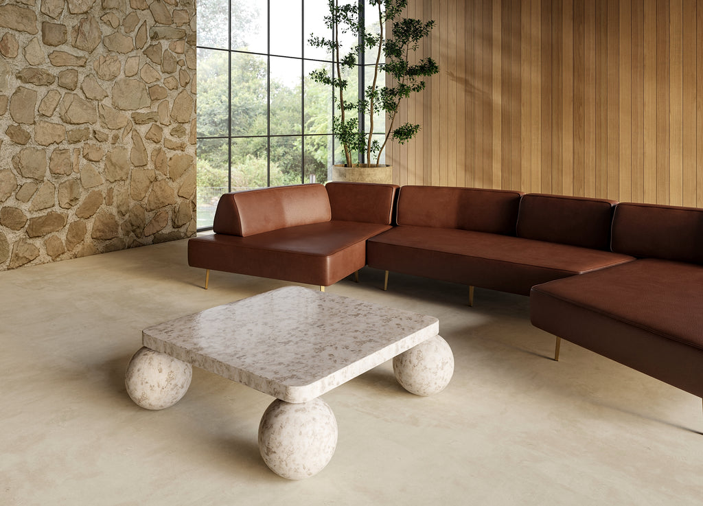 Louie Coffee Table – Crema Marble
