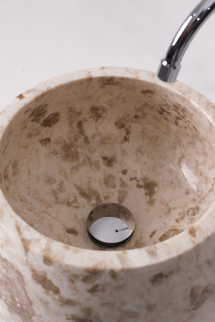 Eloise Standing Basin - Crema Marble